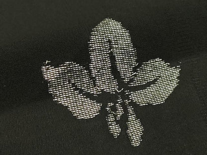 平和屋着物▽羽織　スリーシーズン　春夏秋　塵除け　杜若　黒地　銀糸　正絹　逸品　DABG0239az
