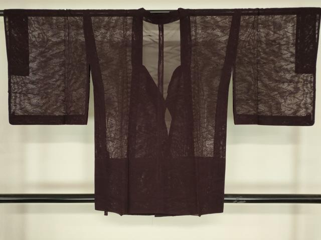 平和屋着物▽道行コート　スリーシーズン　春夏秋　塵除け　幾何学文　正絹　逸品　DABG0255az