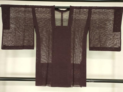 平和屋着物▽道行コート　スリーシーズン　春夏秋　塵除け　幾何学文　正絹　逸品　DABG0255az