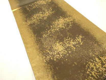 平和屋着物▼六通柄袋帯　霞文　金糸　引箔　正絹　逸品　DABG0296az