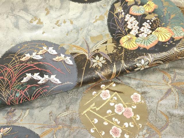 平和屋着物●西陣　とみや織物謹製　とみや帯　六通柄袋帯　清香の詩　引箔袋　金銀糸　正絹　逸品　DABG0305az