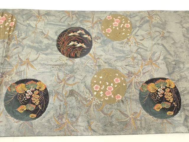 平和屋着物●西陣　とみや織物謹製　とみや帯　六通柄袋帯　清香の詩　引箔袋　金銀糸　正絹　逸品　DABG0305az