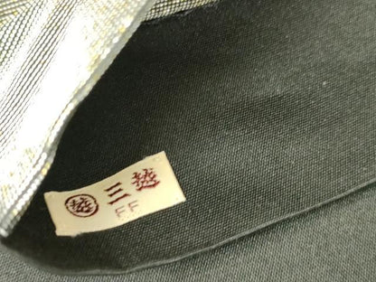 平和屋着物▼太鼓柄袋帯　螺鈿箔　舞蝶花文　金彩　引箔　三越扱い　正絹　逸品　DABG0388az