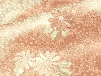 平和屋着物▽訪問着　単衣　刺繍　花車文　暈し染め　正絹　逸品　DABG0399az