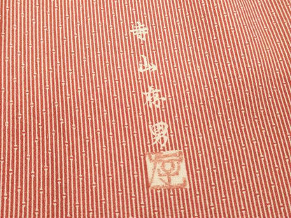 平和屋着物▽寺山存男　江戸小紋　単衣　竹節文　正絹　逸品　DABG0407az