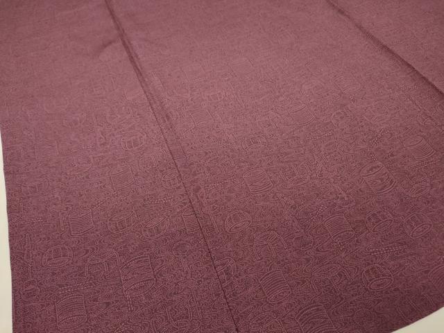 平和屋着物▽中村喬　江戸小紋　単衣　陶器文　小田急百貨店扱い　正絹　逸品　DABG0410az