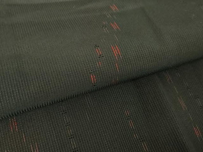 平和屋着物▽道行コート　スリーシーズン　春夏秋　塵除け　変わり縞　黒地　正絹　逸品　DABG0418az
