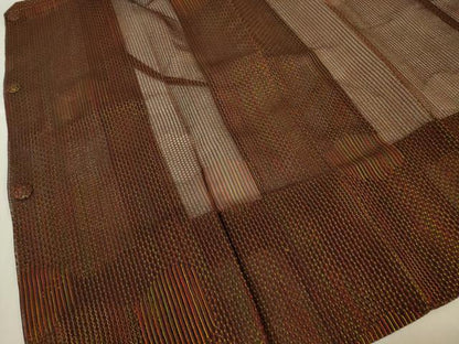 平和屋着物▽道行コート　スリーシーズン　春夏秋　塵除け　亀甲柄　正絹　逸品　DABG0419az