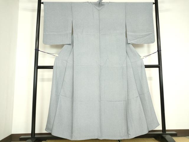 平和屋着物▽上質な小紋　単衣　亀甲柄　正絹　逸品　DABG0430az