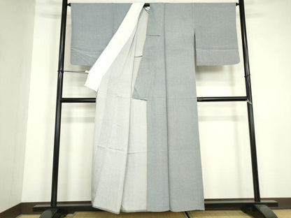 平和屋着物▽上質な小紋　単衣　亀甲柄　正絹　逸品　DABG0430az
