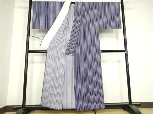 平和屋着物▽上質な小紋　単衣　竹節文　正絹　逸品　DABG0431az