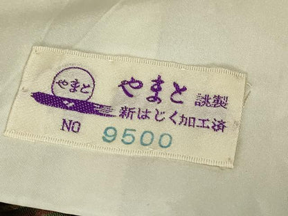 平和屋着物▽上質な小紋　単衣　縞　やまと誂製　正絹　逸品　DABG0432az