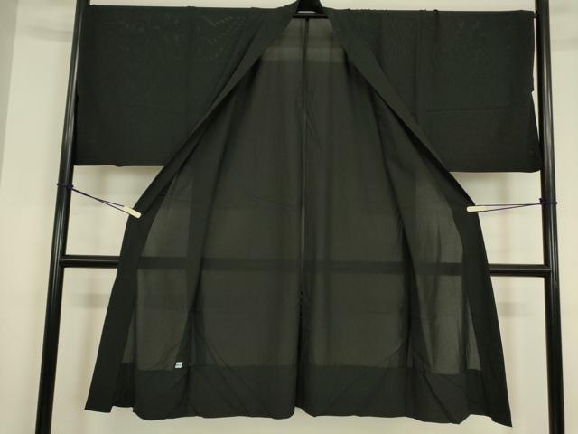 平和屋着物▽男性 長羽織 スリーシーズン 春夏秋 塵除け 絽 黒地