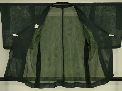 平和屋着物▽道行コート　スリーシーズン　春夏秋　塵除け　丸文　正絹　逸品　DABG0440az