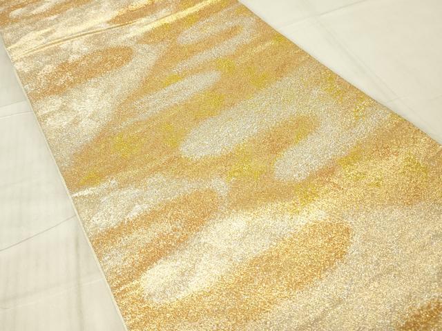 平和屋着物▼六通柄袋帯　霞文　金銀糸　正絹　逸品　DABG0457az