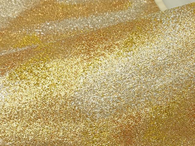 平和屋着物▼六通柄袋帯　霞文　金銀糸　正絹　逸品　DABG0457az
