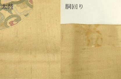 平和屋着物＊夏物　絽刺し　区限刺繍　総刺繍　太鼓柄袋帯　正倉院花文　金糸　正絹　逸品　DABG0616az
