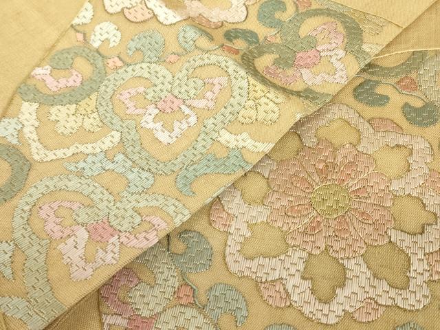 平和屋着物＊夏物　絽刺し　区限刺繍　総刺繍　太鼓柄袋帯　正倉院花文　金糸　正絹　逸品　DABG0616az