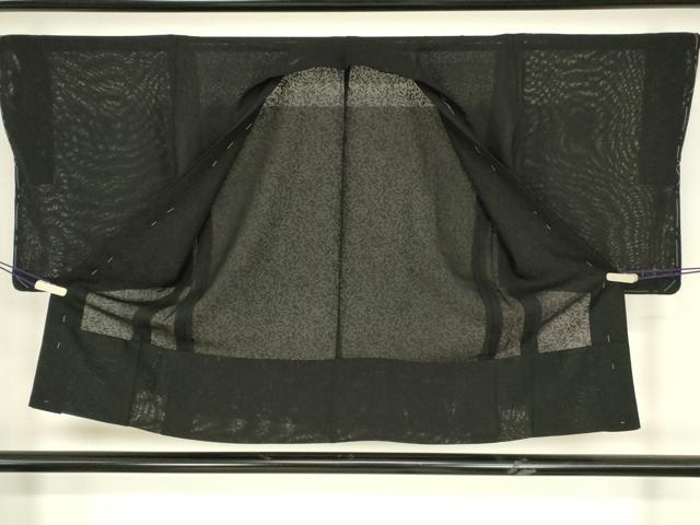 平和屋着物▽羽織　スリーシーズン　春夏秋　塵除け　花尽くし文　黒地　正絹　逸品　未使用　DABG0658az