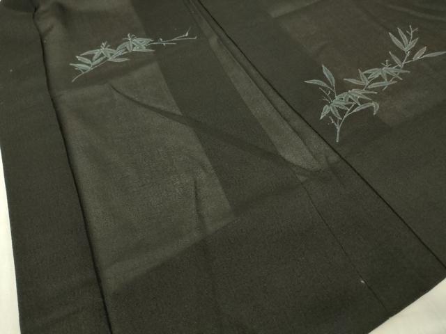 平和屋着物▽羽織　スリーシーズン　春夏秋　塵除け　笹文　手描き　黒地　正絹　逸品　DABG0662az