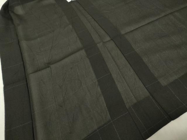 平和屋着物▽羽織　スリーシーズン　春夏秋　塵除け　格子　黒地　正絹　逸品　DABG0665az