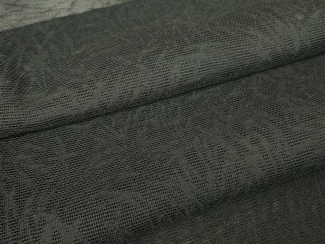 平和屋着物▽羽織　スリーシーズン　春夏秋　塵除け　草花文　黒色　洗える着物　DABG0669az