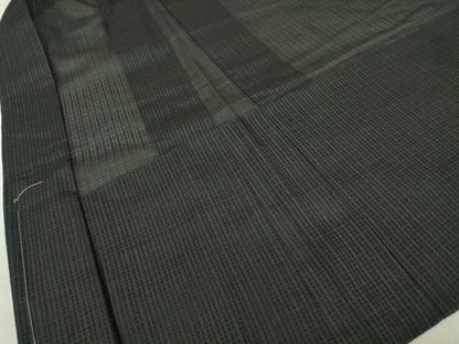 平和屋着物▽羽織　スリーシーズン　春夏秋　塵除け　格子　黒地　正絹　逸品　DABG0672az