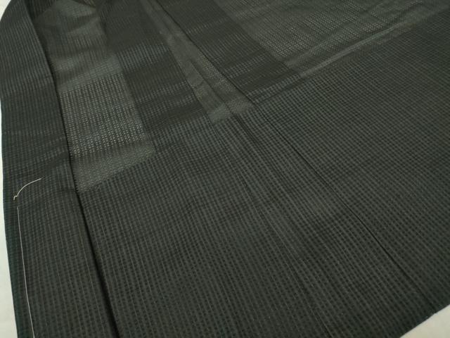 平和屋着物▽羽織　スリーシーズン　春夏秋　塵除け　格子　黒地　正絹　逸品　DABG0672az