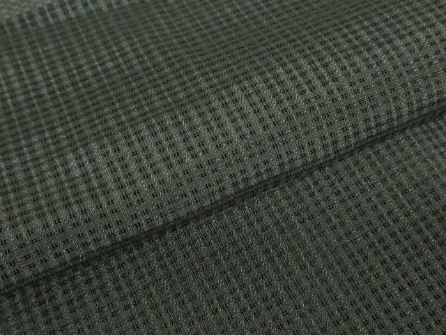 平和屋着物▽羽織　スリーシーズン　春夏秋　塵除け　格子　黒地　正絹　逸品　DABG0672az