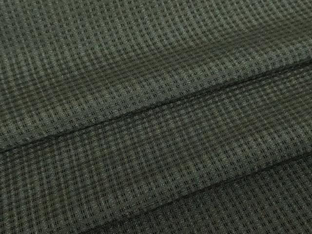 平和屋着物▽羽織　スリーシーズン　春夏秋　塵除け　格子　黒地　正絹　逸品　DABG0672az