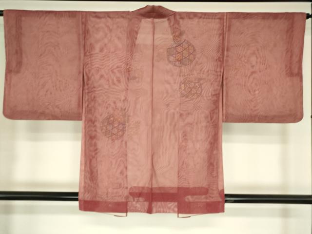 平和屋着物▽羽織　無双　紗袷　紗×紗　スリーシーズン　春夏秋　塵除け　花籠文　金彩　正絹　逸品　DABG0673az