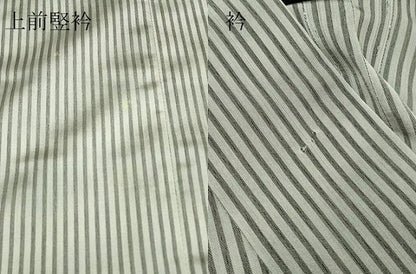 平和屋着物▽道中着　スリーシーズン　春夏秋　塵除け　縞　ロング丈　正絹　逸品　DABG0678az