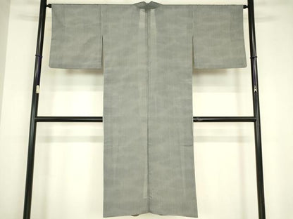 平和屋着物▽道中着　スリーシーズン　春夏秋　塵除け　縞　ロング丈　正絹　逸品　DABG0678az