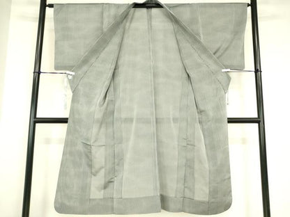 平和屋着物▽道中着　スリーシーズン　春夏秋　塵除け　縞　ロング丈　正絹　逸品　DABG0678az