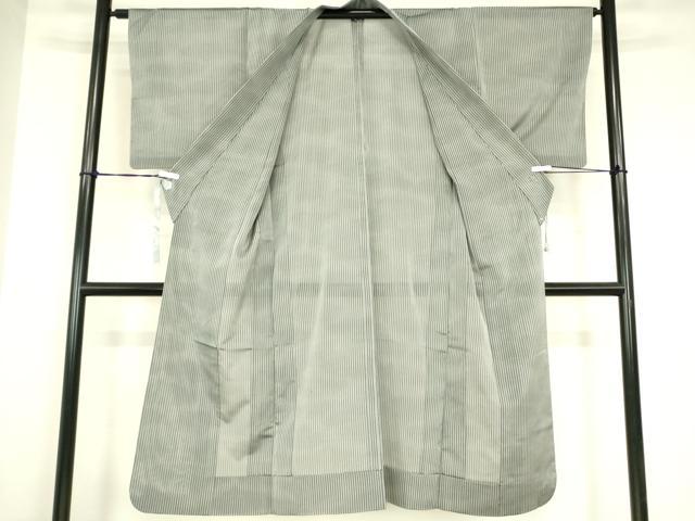 平和屋着物▽道中着　スリーシーズン　春夏秋　塵除け　縞　ロング丈　正絹　逸品　DABG0678az