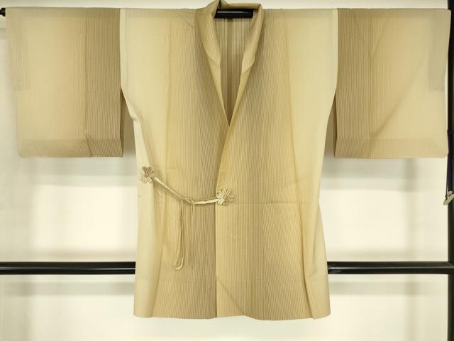 平和屋着物▽道中着　スリーシーズン　春夏秋　塵除け　格子　正絹　逸品　DABG0680az