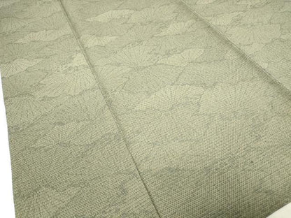 平和屋着物▽白鷹お召　単衣　松文　正絹　逸品　DABG0685az