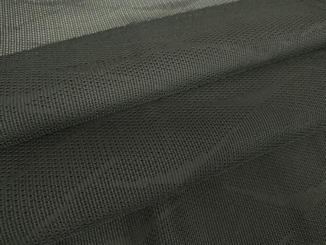 平和屋着物▽道行コート　スリーシーズン　春夏秋　塵除け　霞文　黒地　正絹　逸品　DABG0686az