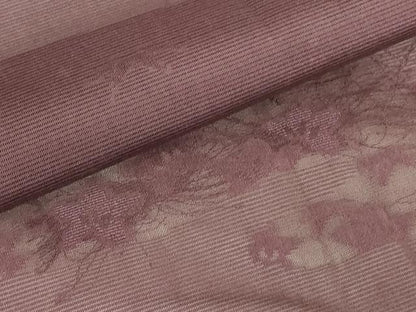 平和屋着物▽羽織　スリーシーズン　春夏秋　塵除け　霞取り花文　暗紅色　正絹　逸品　DABG0694az