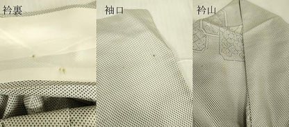 平和屋着物▽上質な紬　単衣　色紙花文　120亀甲　正絹　逸品　DABG0695az