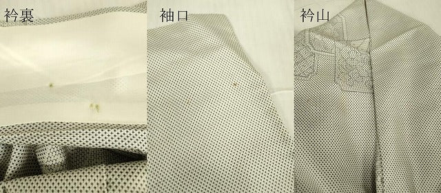 平和屋着物▽上質な紬　単衣　色紙花文　120亀甲　正絹　逸品　DABG0695az