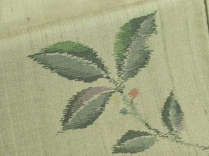 平和屋着物▽上質な紬　単衣　南天文　正絹　逸品　DABG0696az
