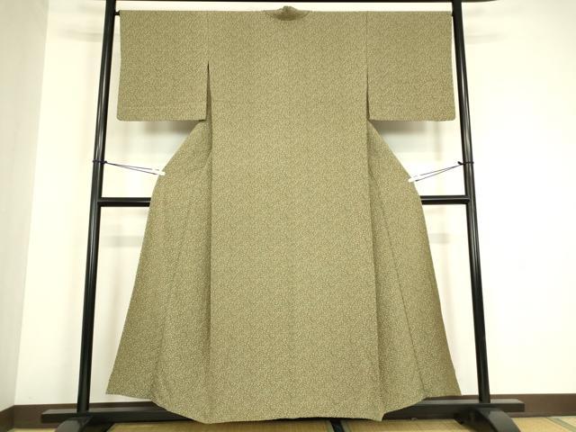 平和屋着物▽上質な小紋　単衣　成り物　正絹　逸品　DABG0703az