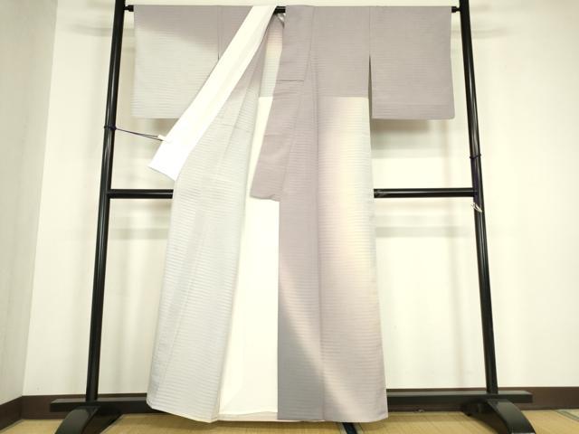 平和屋着物▽本塩沢　やまだ織　訪問着　染色作家　桐村博　単衣　霞文　正絹　逸品　DABG0705az