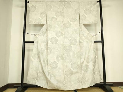 平和屋着物▽訪問着　単衣　菊尽くし　正絹　逸品　DABG0710az