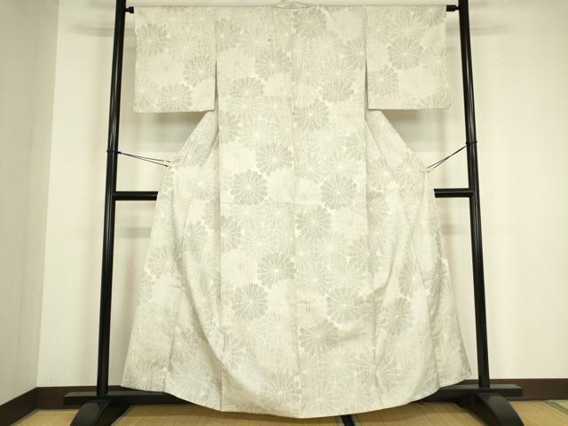 平和屋着物▽訪問着　単衣　菊尽くし　正絹　逸品　DABG0710az