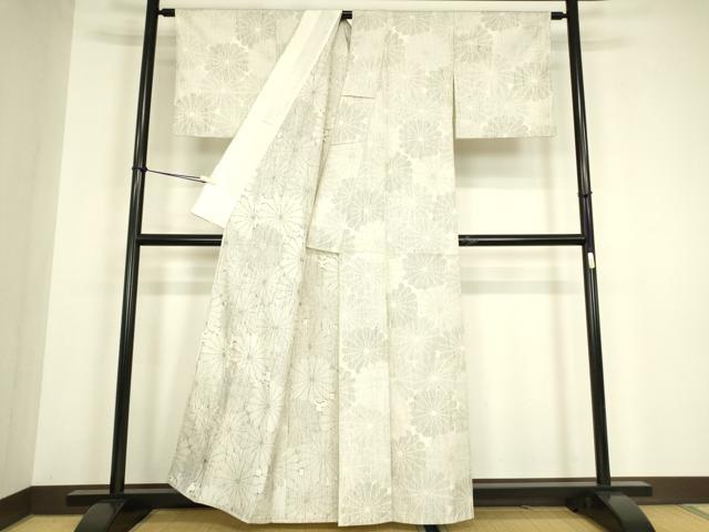 平和屋着物▽訪問着　単衣　菊尽くし　正絹　逸品　DABG0710az