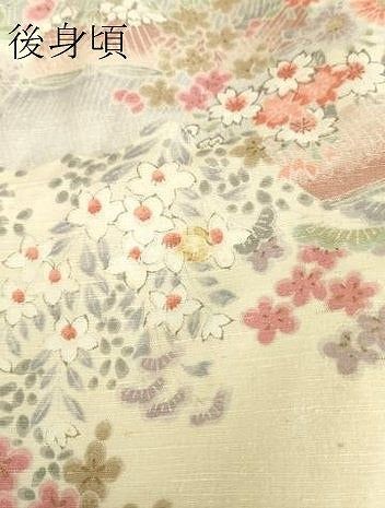 平和屋着物▽上質な紬　単衣　京友禅　御所車鳳凰花文　証紙付き　正絹　逸品　DABG0711az