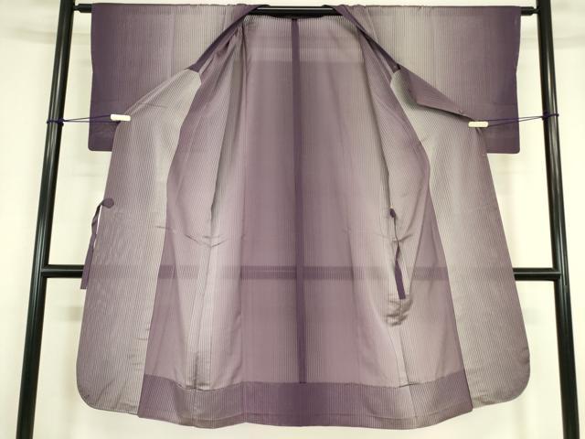 平和屋着物▽道行コート　スリーシーズン　春夏秋　塵除け　縞　ロング丈　正絹　逸品　DABG0720az