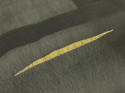 平和屋着物▽道行コート　スリーシーズン　春夏秋　塵除け　霞文　黒地　金糸　ロング丈　正絹　逸品　DABG0723az